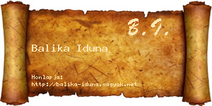 Balika Iduna névjegykártya